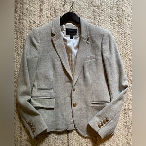 Jcrew Herringbone grey schoolboy blazer